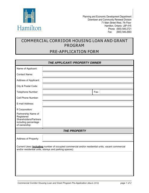 Housing Grant Application